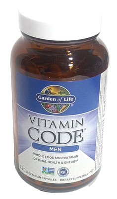 New Garden of Life Vitamin Code Men 120 Vegetarian Capsules Gluten-Free BB 5/26