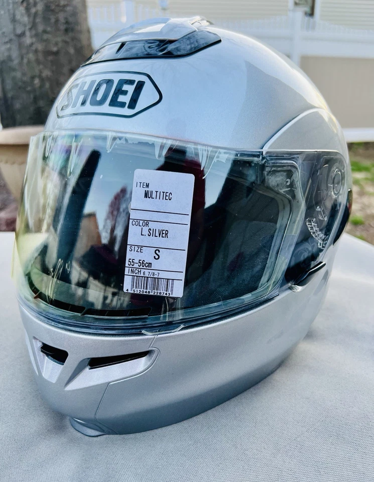 NUEVO CON ETIQUETAS Casco Modular Shoei MultiTec Vintage/Plateado/Visera Transparente/Talla Pequeña Foto 2 de 4