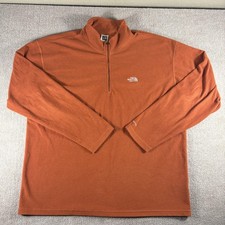 The North Face Sweater Mens XL Orange TKA 100 Quarter Zip Fleece Pullover