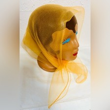 Vintage Orange Sheer Nylon Chiffon Scarf