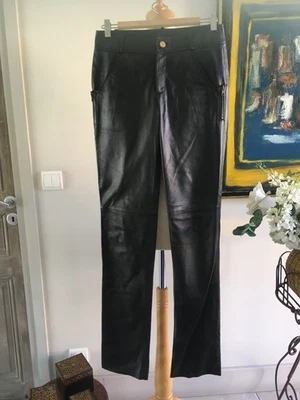 Pantalon Gucci neuf valeur:1950€ en cuir noir T:36 France/40 Italie - Photo 1/4