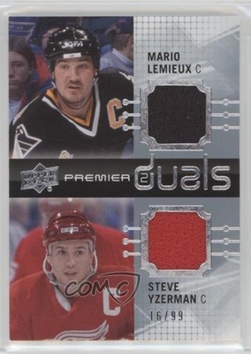 2016 Upper Deck Premier Duals 16/99 Mario Lemieux Steve Yzerman #PD2-LY HOF 4p5