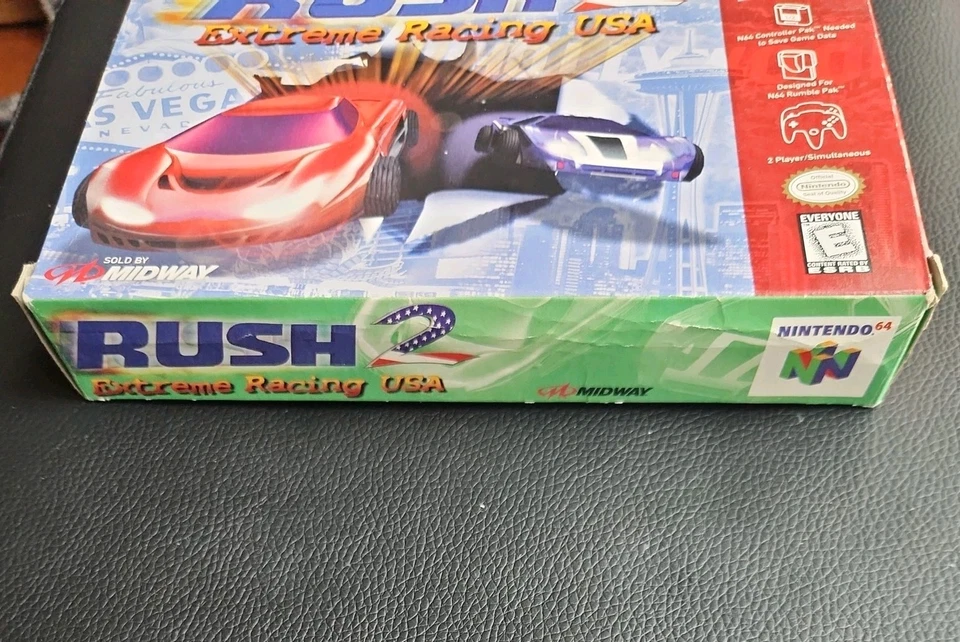 Rush 2: Extreme Racing USA (Nintendo 64, 1998) Autêntico Completo Na Caixa N64 - Imagem 3 de 4