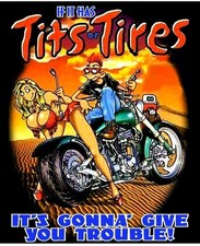 2- Tits Tires Rat Fink Hot Rod Biker Motorcycles Tools Guns Stickers 4 In.