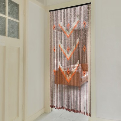 190×90 cm Bamboo Wood Beaded Curtain - 52 String Decorative Doorway Panel