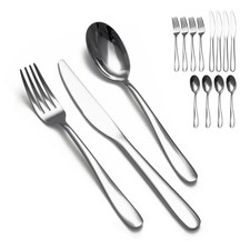 Stainless Steel 12PCS Dinner Set combo with 4 Dinner Knives, 4 Dinner Forks, ...