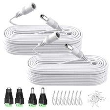 2PCS 33ft 10M DC Power Extension Cable DC 12V 5.5mm x 2.1mm Extension Cord wi...