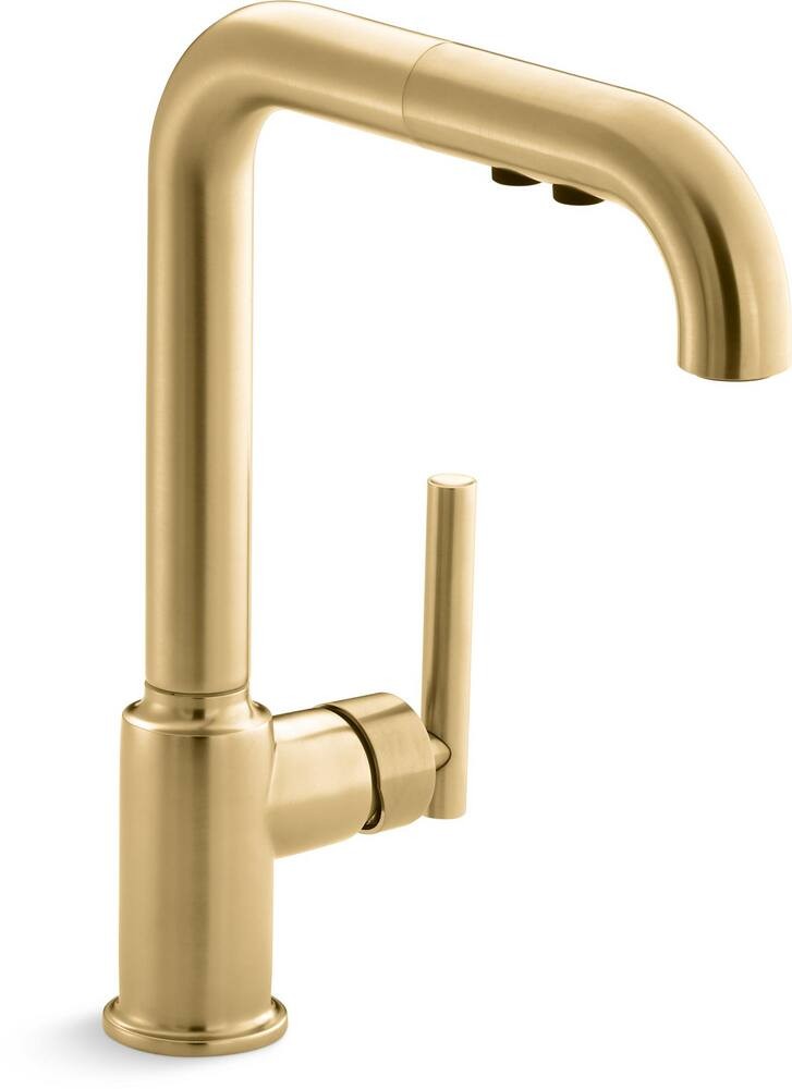 Kohler 7505-2MB Purist 15 GPM Single Hole Pull Out Kitchen Faucet Vibrant 158090₽