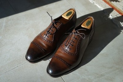 Edward Green Oxford Semi Brogue Cap Toe E202 Antique Chestnut US 11