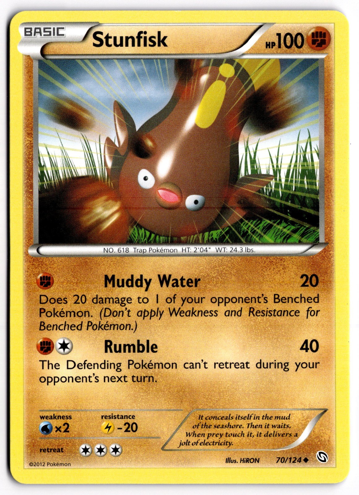 Pokemon TCG Stunfisk 70/124 Dragons Exalted Uncommon NM