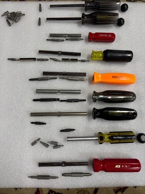 vintage 4 in 1 screwdrivers stanley 66-816, craftsman 47480, buck bros, etc