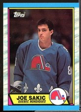 Joe Sakic Rookie Card 1989-90 Topps #113. rookie card picture