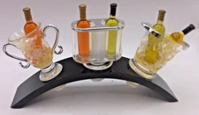Set of 3 Acrylic Wine Bottle Stoppers With Display Stand