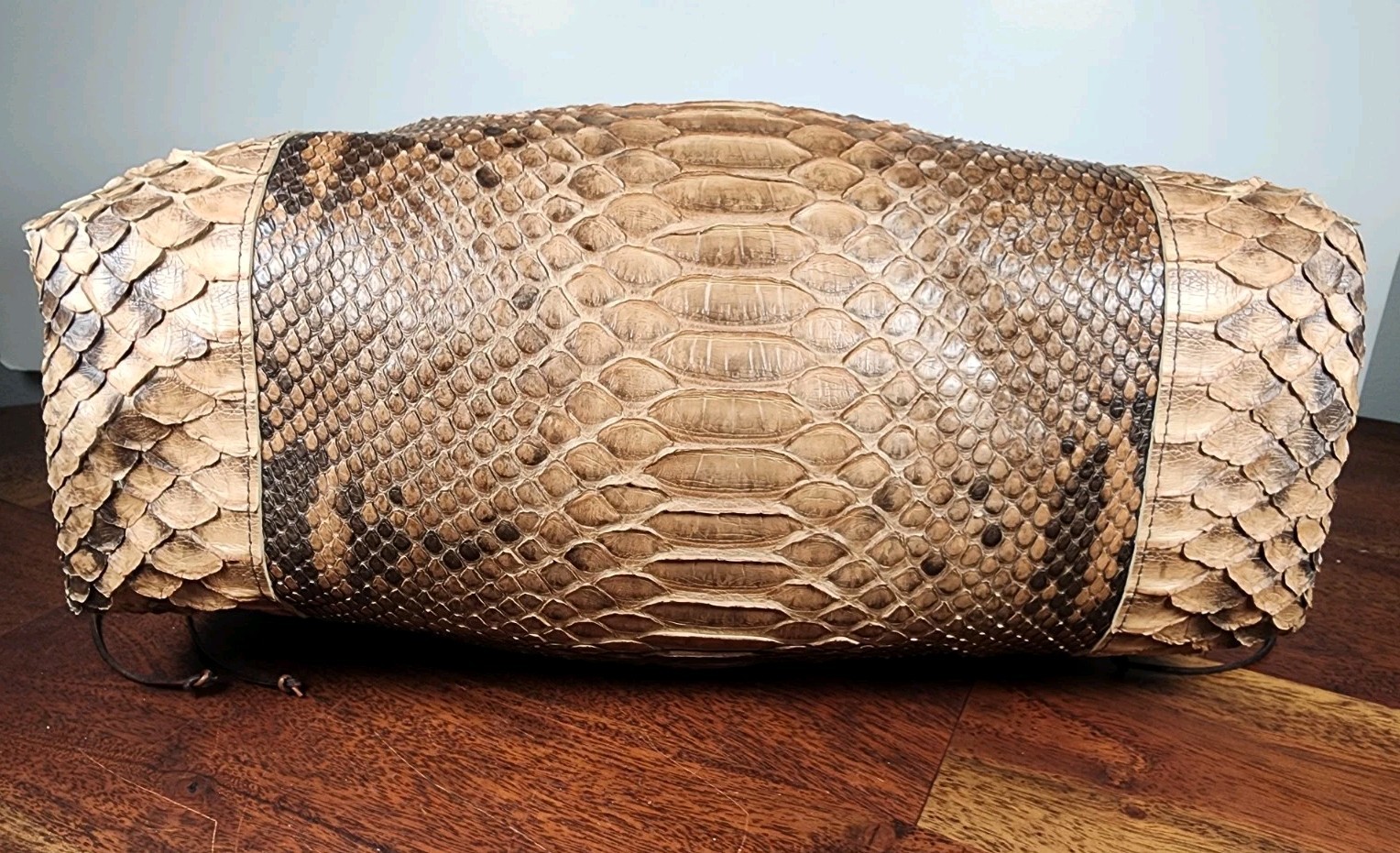 B May Authentic Python Snake Tote Handbag - image 7
