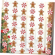 Christmas Candy Gingerbread Garlands 8-Piece Gingerbread Theme Decorations
