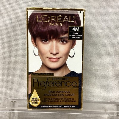 L'Oreal Paris Superior Preference Hair Color #4M Dark Mahogany Brown Sealed