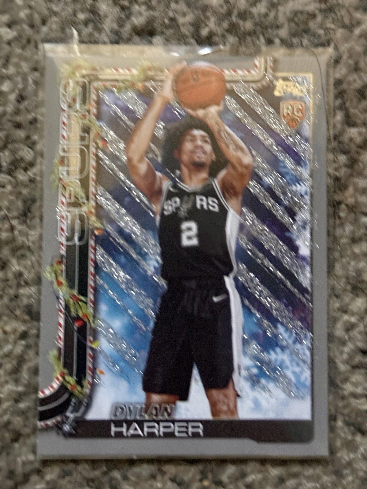 2025-26 Topps Holiday - Dylan Harper #H162 Holiday Silver Glitter (RC) Spurs