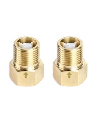 QWORK 2Pcs Brass One-way Check Valve, 1/2'' 1/2 inch - 2 pcs, Female to Male 