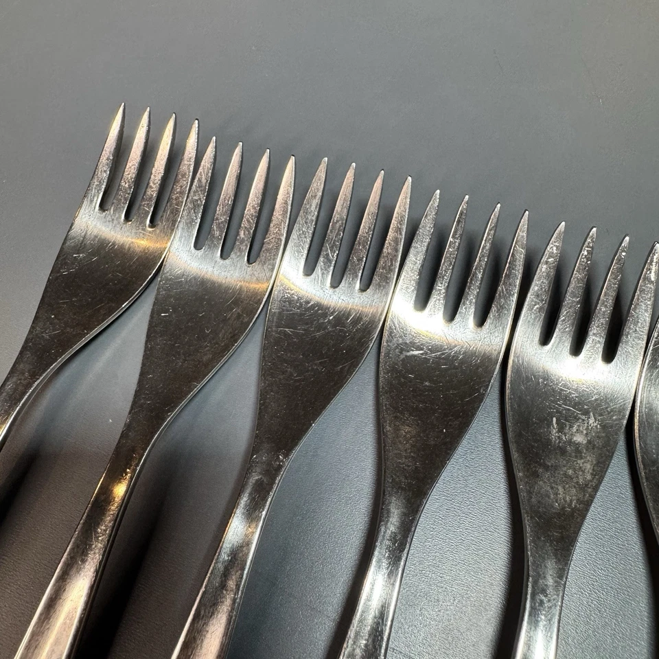 10 WMF Cromargan Laurel Stainless Germany Salad Forks 6-7/8” Lot Of 10 - Image 2 of 4