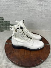 Rag  Bone Boots Womens Size 38.5 Eu 8 Us Slayton White Leather Lace Up Combat