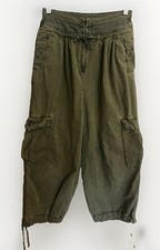 Free People Fly Away Parachute Pants Green Womens Drawstring 2 Boho Relaxed  Q