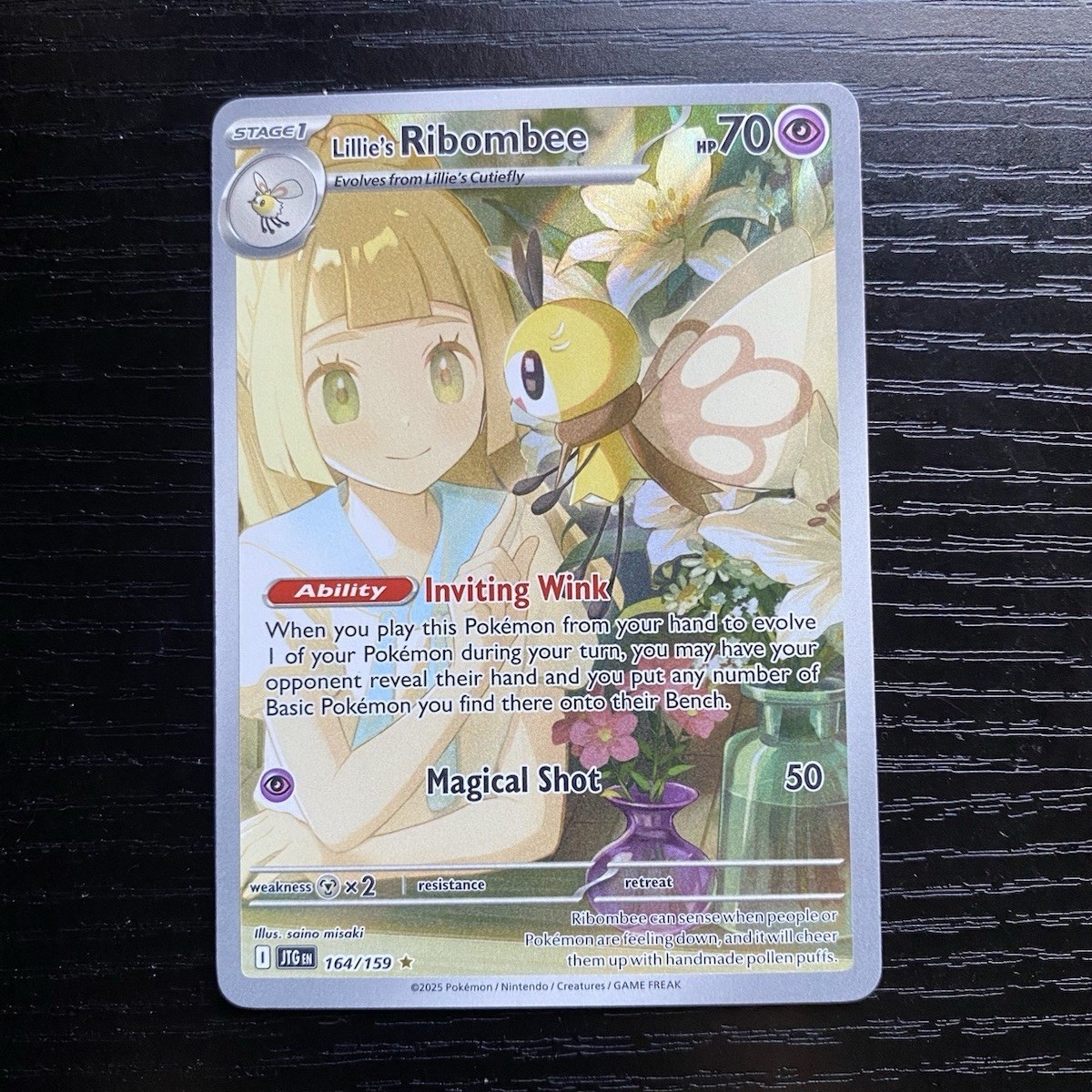 Pokemon TCG Lillie's Ribombee Full Art Holo Illustration Rare Sv09 164/159 Eng