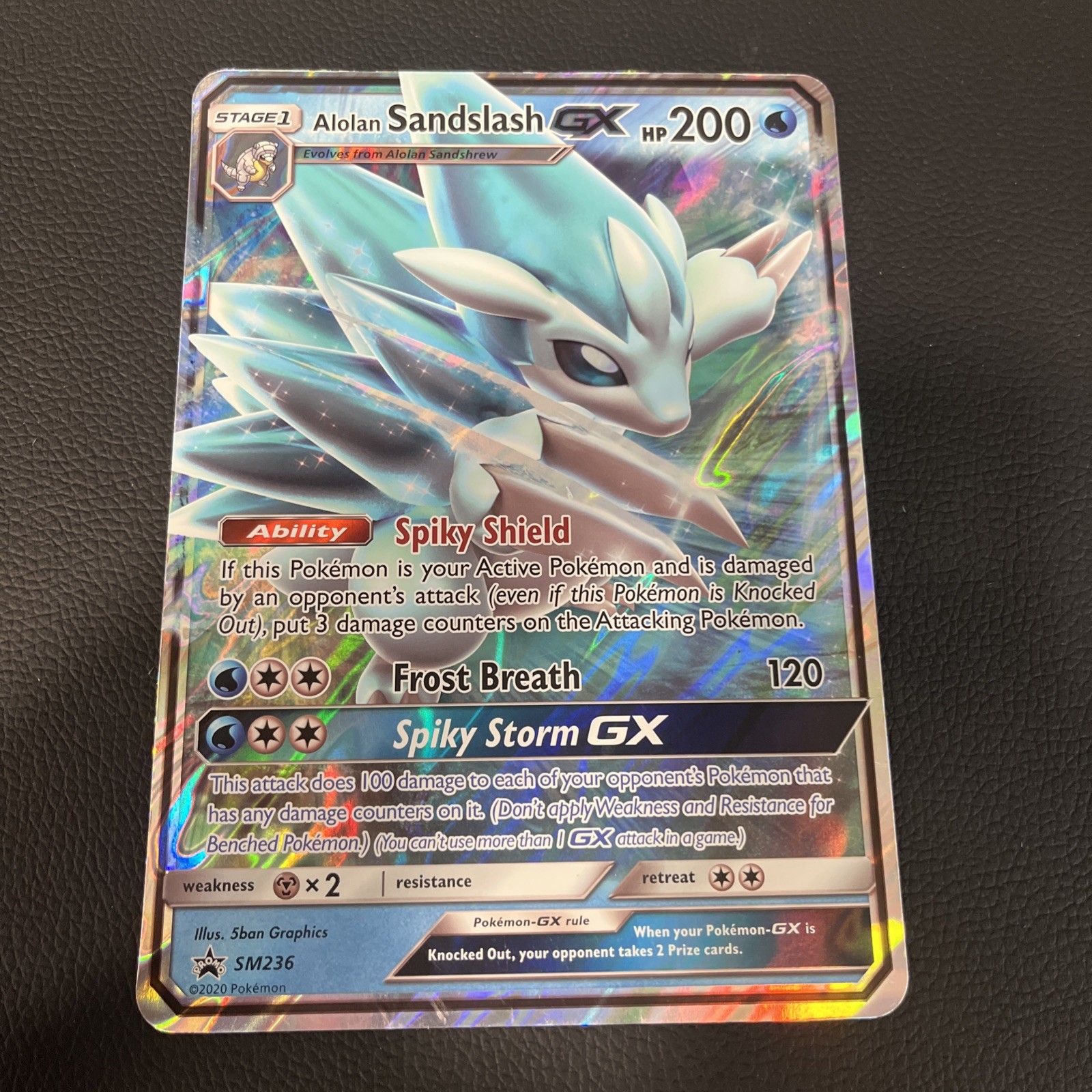 Pokémon TCG: JUMBO Alolan Sandslash GX Oversized Promo SM236 Full Art Holo