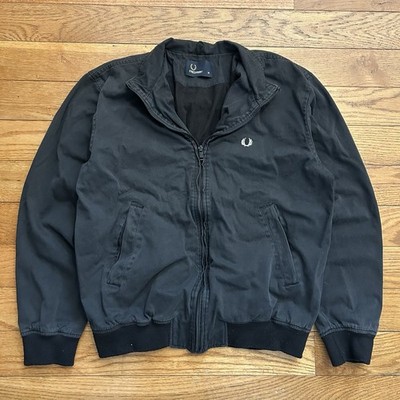 Fred Perry Bomber Black Fleece Lined Full Zip Jacket Medium