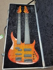 bass guitar double neck with calzone custom flight case free shipping