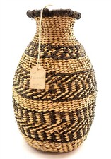 Linda Guzman Apache Urn Basket 10" Tall Native American with Original Tag