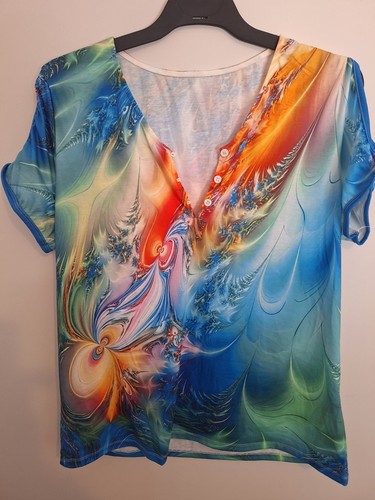 LADIES TSHIRT, SZ L, STRETCH POLY COTTON, EXC COND