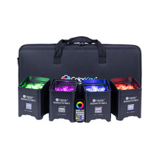 ColorKey MobilePar Pro HEX 6 LED Par Light Bundle - 4-Pack w/ Hardshell Case