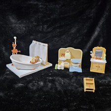 Sylvanian Families Bathroom Set SE-139 Japan Tile Floor 2004 Calico Critters