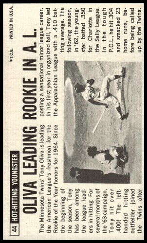 1964 Topps Giants #44 Tony Oliva - Picture 2 of 2