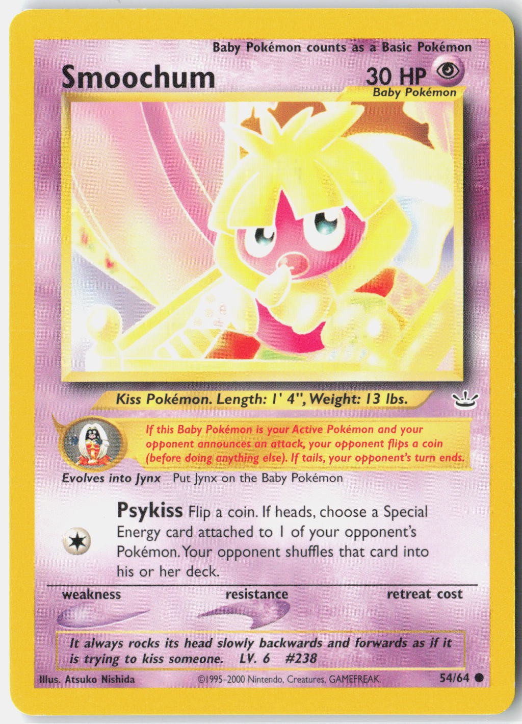 Smoochum 54/64 Common Neo Revelation Pokemon Unlimited Lightly Played