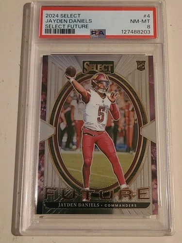 2024 Panini Select Jayden Daniels #4 Future Rookie RC PSA 8