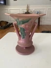 Roseville Art Pottery Vase, Pink Bleeding Heart Pattern, Vintage 1940, #962-5