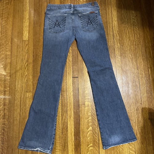 Seven 7 For All Mankind Jeans Womens Blue A Pocket Flare Low Rise USA 29 - Picture 8 of 9