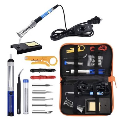 ANBES Soldering Iron Kit Electronics, 60W Adjustable Temperature Welding Tool, 5