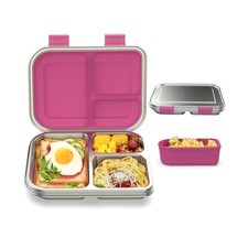 Stainless Steel Bento Box Kids, 3 Compartments Leak Proof Metal Ben... Fast Ship