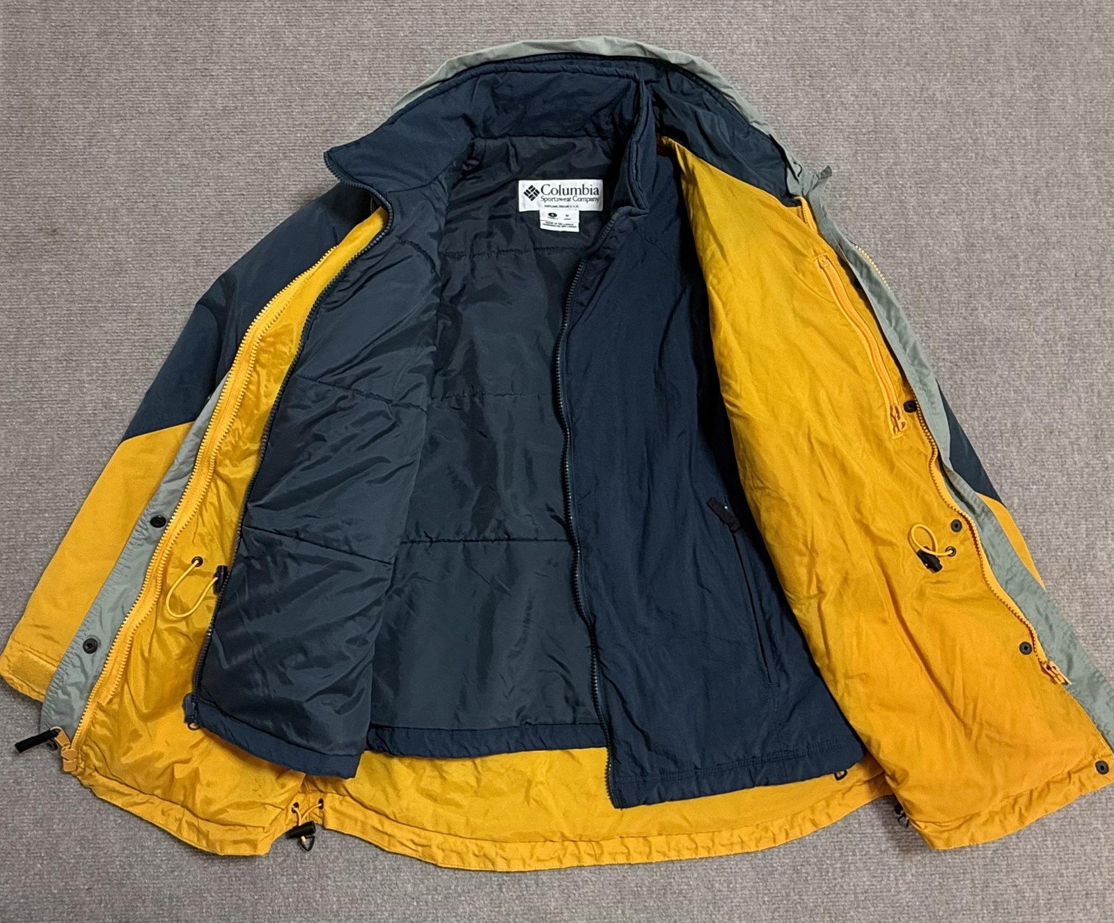 Vintage Columbia Jacket Womens Small Yellow 3-in-1 Hooded Colorblock Terra Nova thumbnail 6