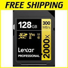 High-Speed 128GB SD Card, 300MB/s Read, UHS-II, C10, U3, V90