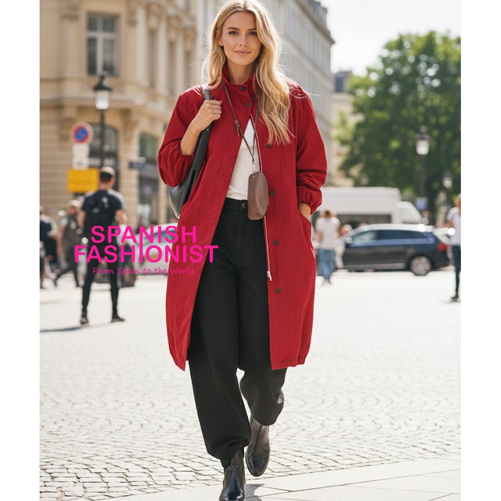 MASSIMO DUTTI FW25/26 RED Long oversize parka ALL SIZES 6721/118