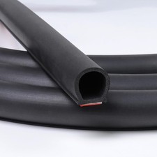 10FT 3/4"x3/4" D-Shaped Heavy Duty Rubber Weather Stripping Car Door Window Seal