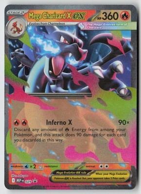 Mega Charizard X ex - 029 - ME: Mega Evolution Promo Holo - PTCG