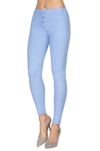 Ladies High Waisted Cotton Leggings Drawstring Full Length Stretchy Pants FS323 - Picture 12 of 13