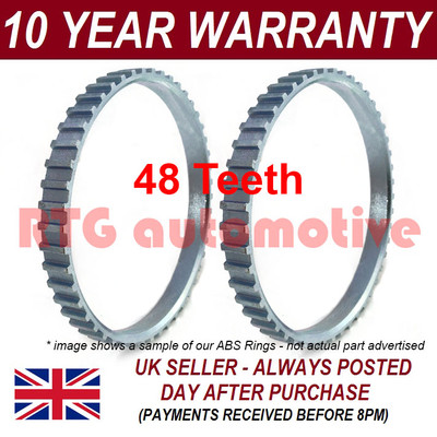 2X FOR PEUGEOT 406 48 TOOTH 90MM ABS RELUCTOR RING DRIVESHAFT CV JOINT AR1109