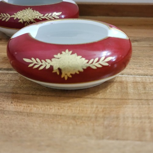 Coronación por Artesano China Hecho en Japón Pequeño Cenicero Set oro magenta - Imagen 6 de 11