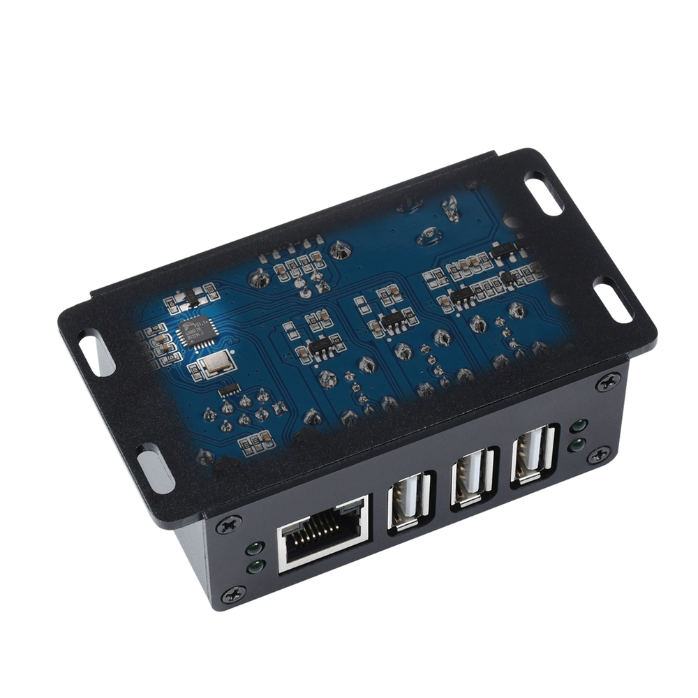 3 Way USB Hub with 100M Ethernet Port - Industrial Grade Extension Board
