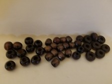 Lot of 37 Assorted Walnut Wood Macrame Craft Beads for Plant Hangers Jewelry